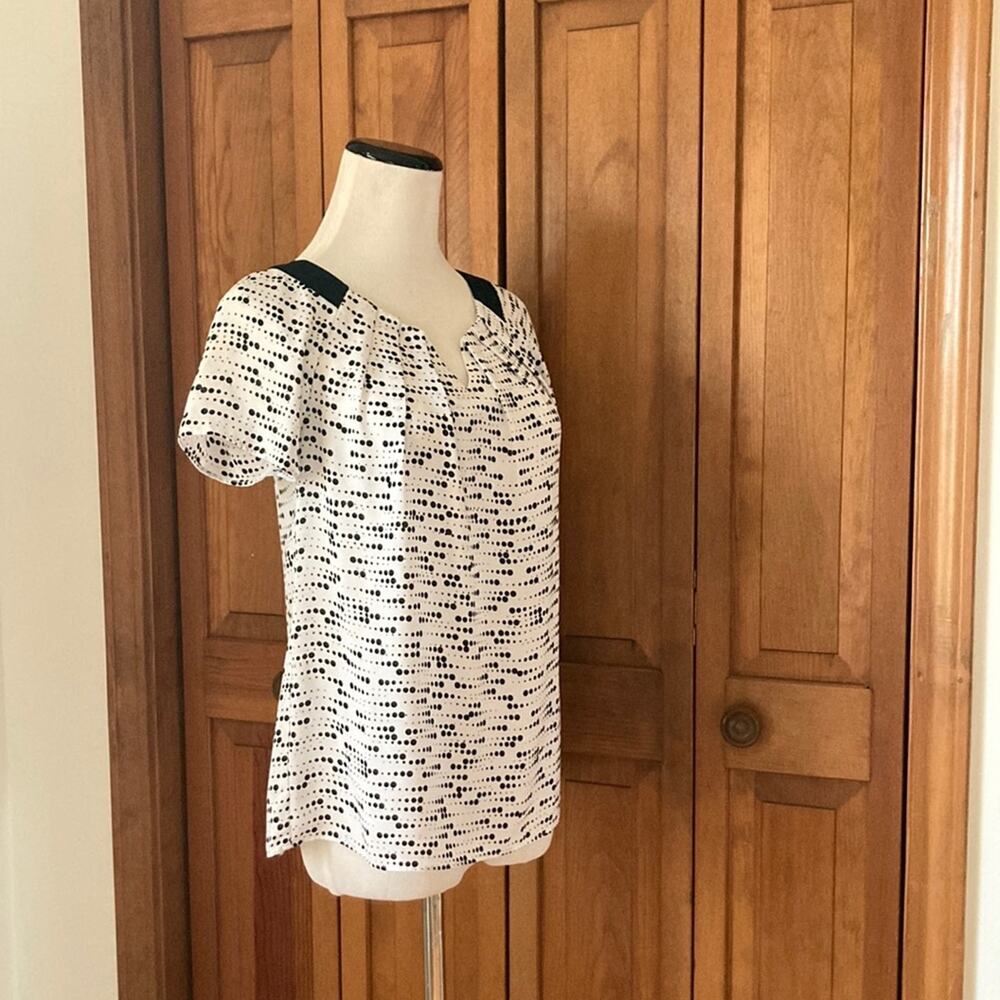 Worthington Black & White Chiffon Pullover Top, Size SP